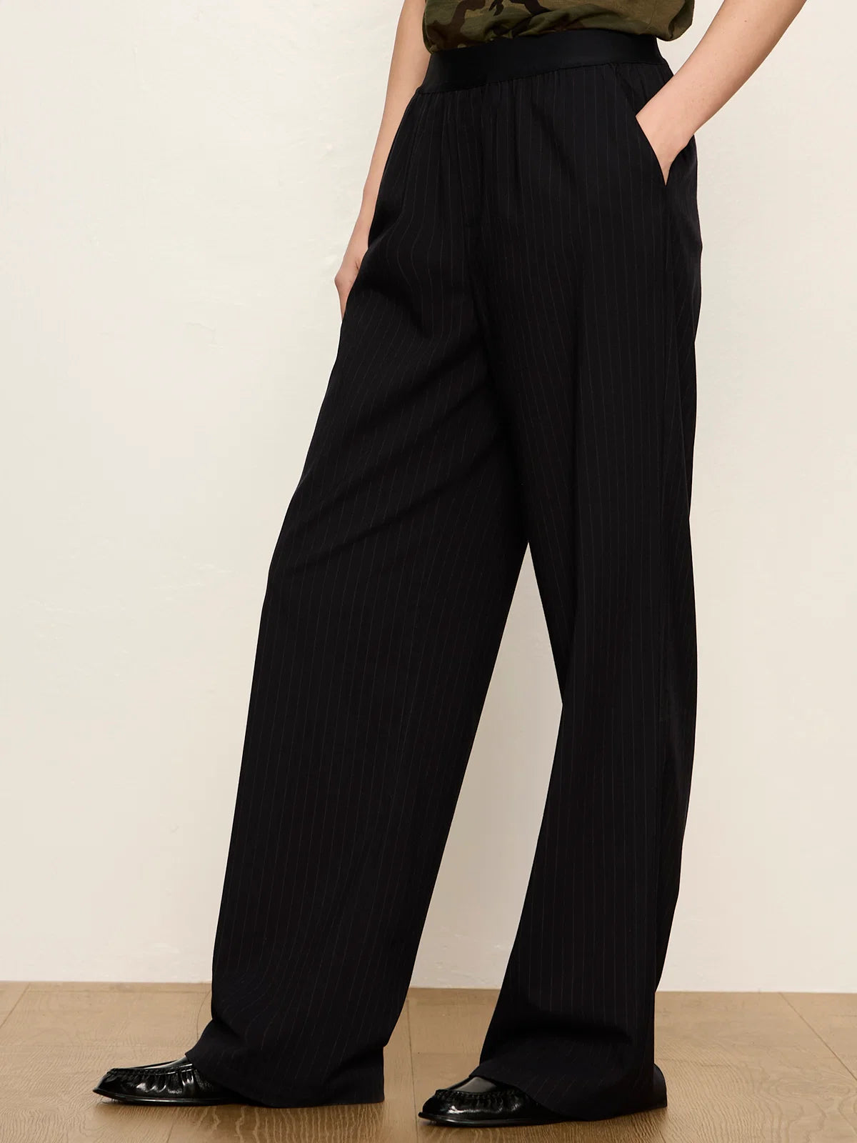 Uplift Pull-On Trouser Navy Pinstripe