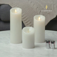 3.5 x 5.5 Inch White Wax Indoor Pillar Luminara