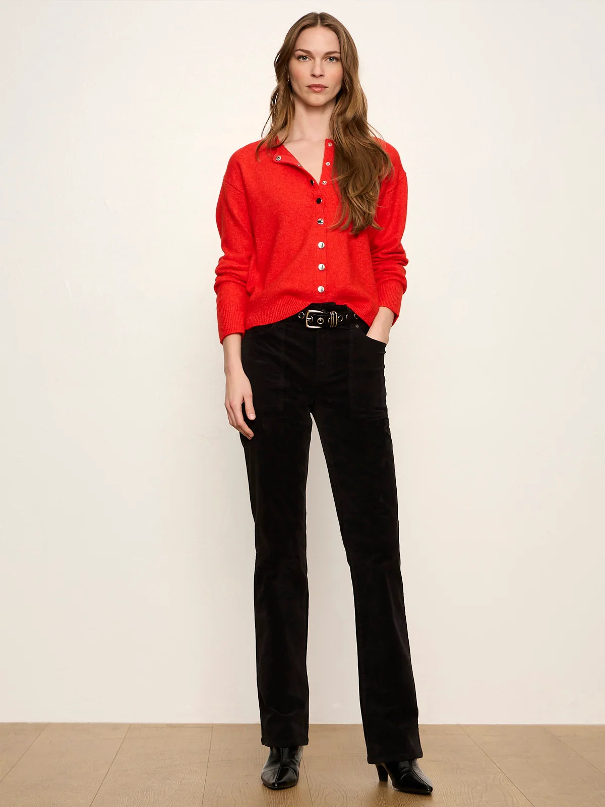 Must Have Snap Cardigan Red Hot