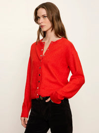 Must Have Snap Cardigan Red Hot