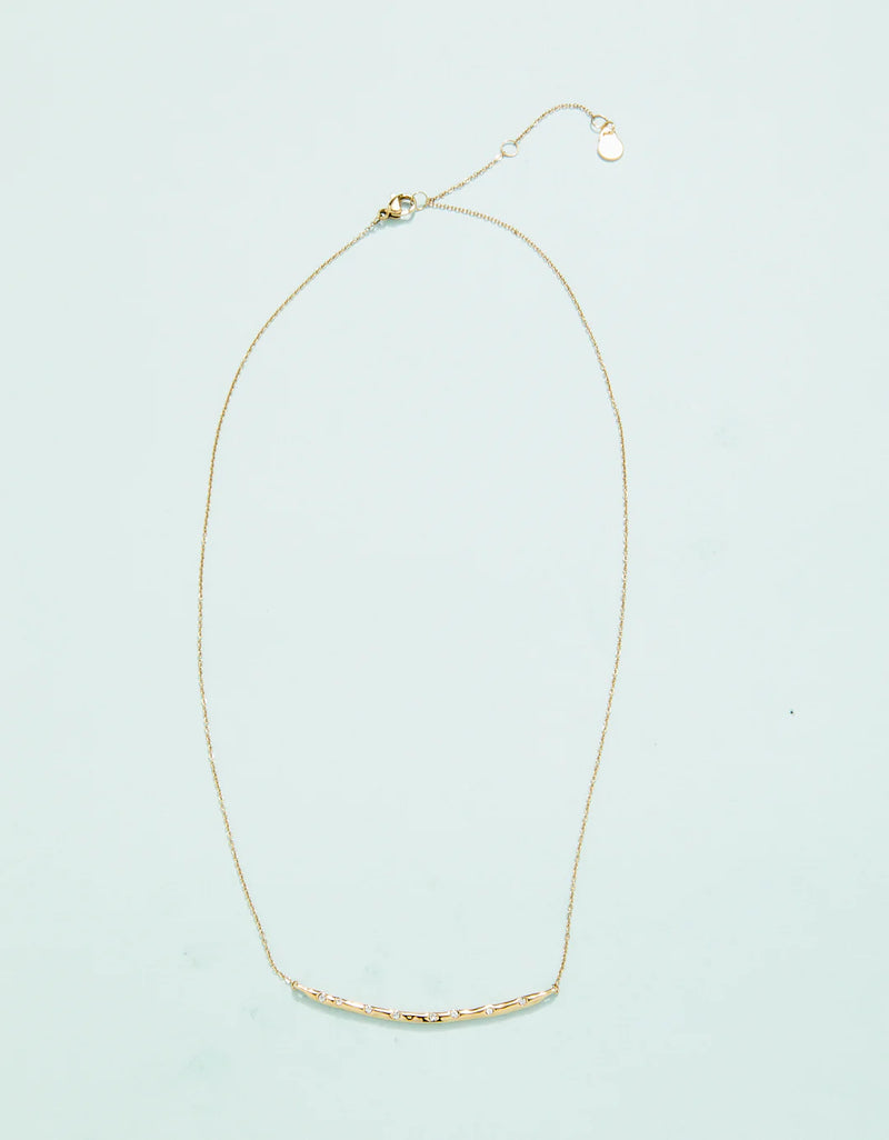 Arc Necklace Crystal 17"