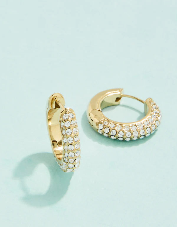 SP Shine On Pave Hoop Earrings 18mm Crystal