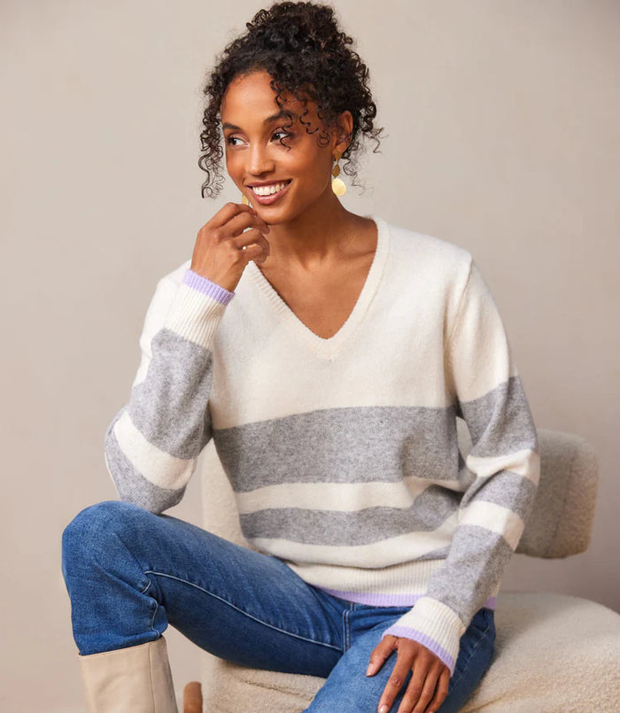 Stripe V-Neck Sweater