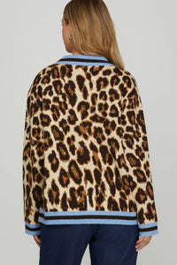 LEOPARD PATTERN SWEATER CARDIGAN