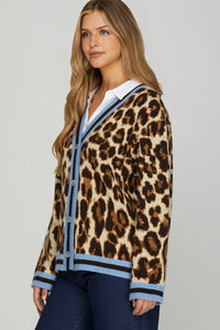 LEOPARD PATTERN SWEATER CARDIGAN
