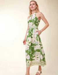 Andie Midi Dress Ogeechee Tropical Leaf