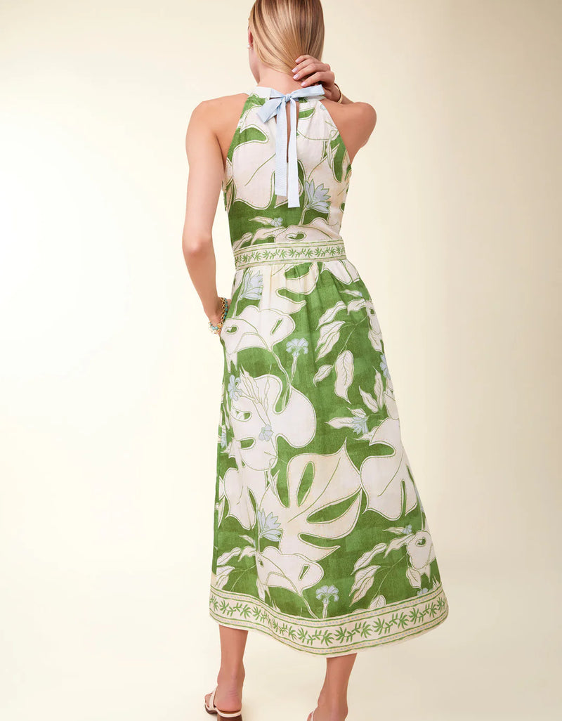 Andie Midi Dress Ogeechee Tropical Leaf