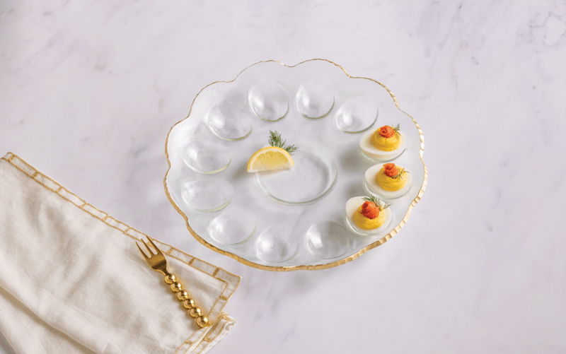 Gold Glass Deviled Egg Tray