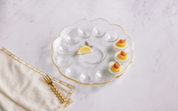 Gold Glass Deviled Egg Tray