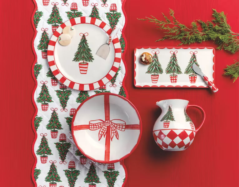 Christmas Tree Topiary Tray Set