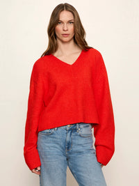 Vanna V-Neck Sweater Red Hot
