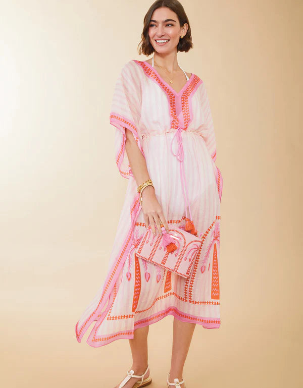 Long Kaftan Palm Stripe