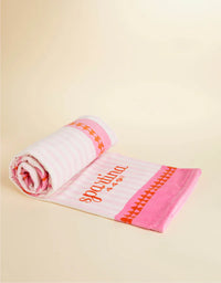 Beach Towel Palm Stripe Pink