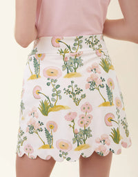 Scallop Skort Enclave Floral Sprigs