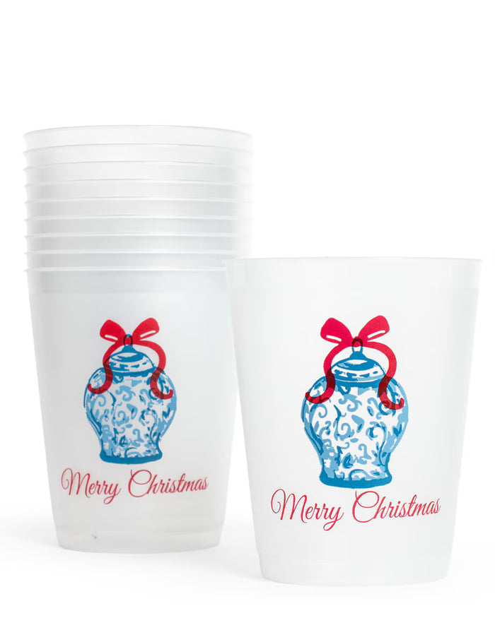 Chinoiserie Merry Christmas Party Cups (set of 10)