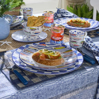 Indigo Check Round Platter