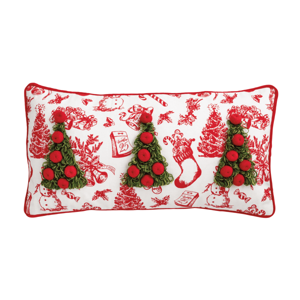 Triple Tree Embellished Pillow