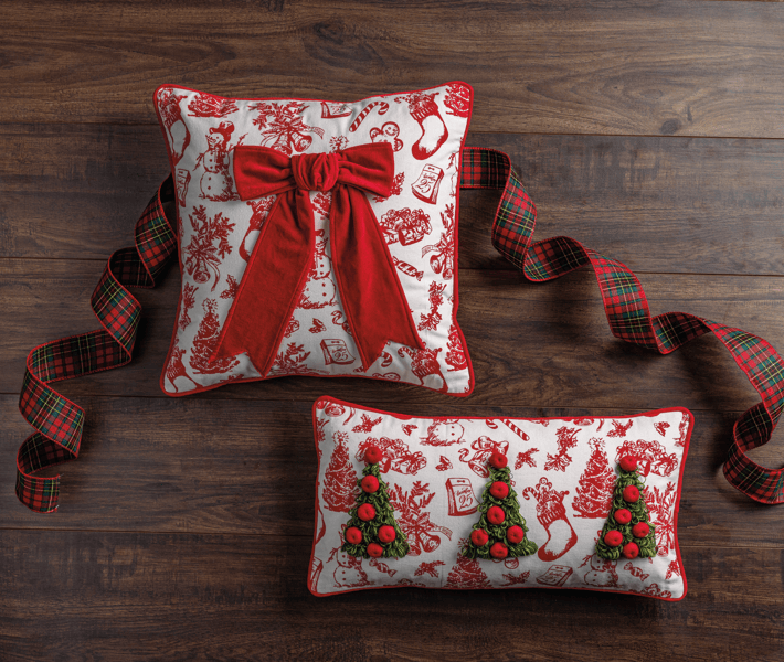 Triple Tree Embellished Pillow