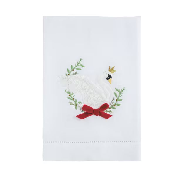 Velvet Bow Embroidered Towel
