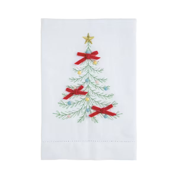 Velvet Bow Embroidered Towel