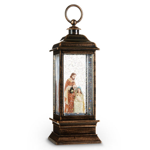 11" HOLY FAMILY LIGHTED WATER LANTERN