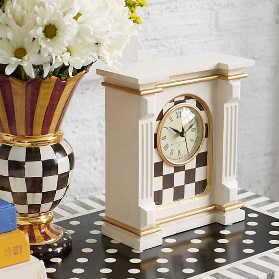 Courtly Check Off White Mantel Clock