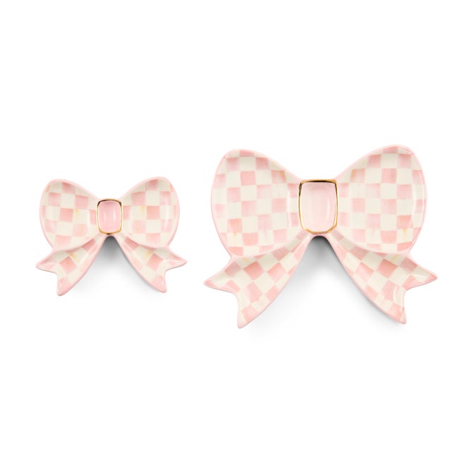 Rosy Bow Trinket Dishes, Set Of 2