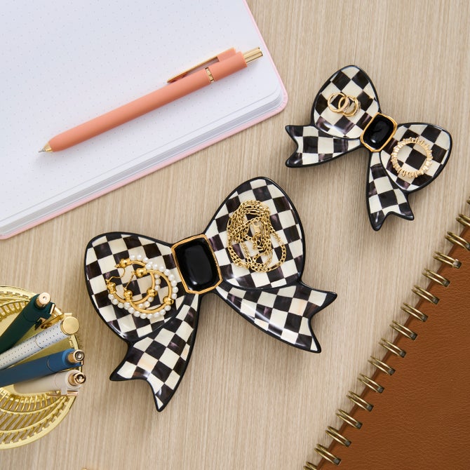 Courtly Bow Trinket Dishes, Set Of 2