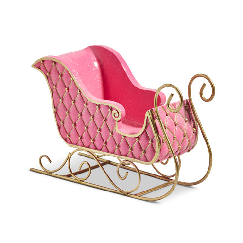 12" PINK AND GOLD QUILTED SLEIGH