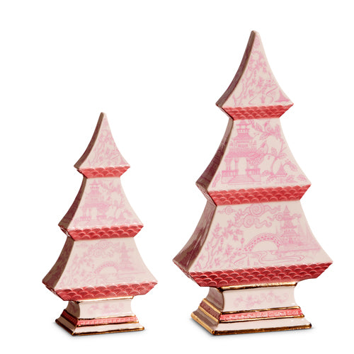 9" PINK CHINOISERIE TREES