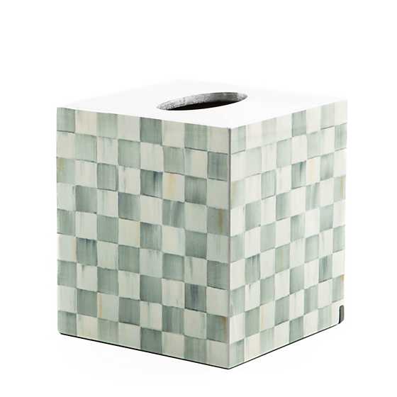 Sterling Check Lacquer Boutique Tissue Box Cover