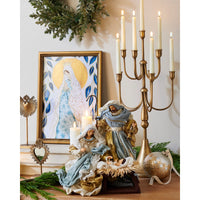 15" Blue and Gold Holy Family
