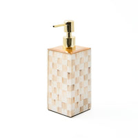 Mocha Check Glass Soap Pump
