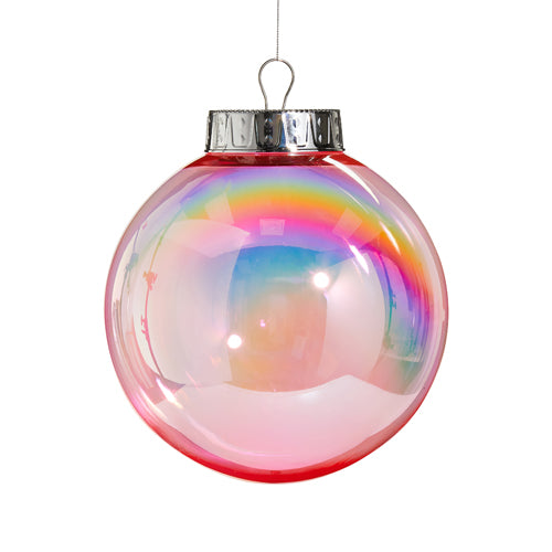 8" BRIGHT PINK SEAMLESS IRIDESCENT BALL