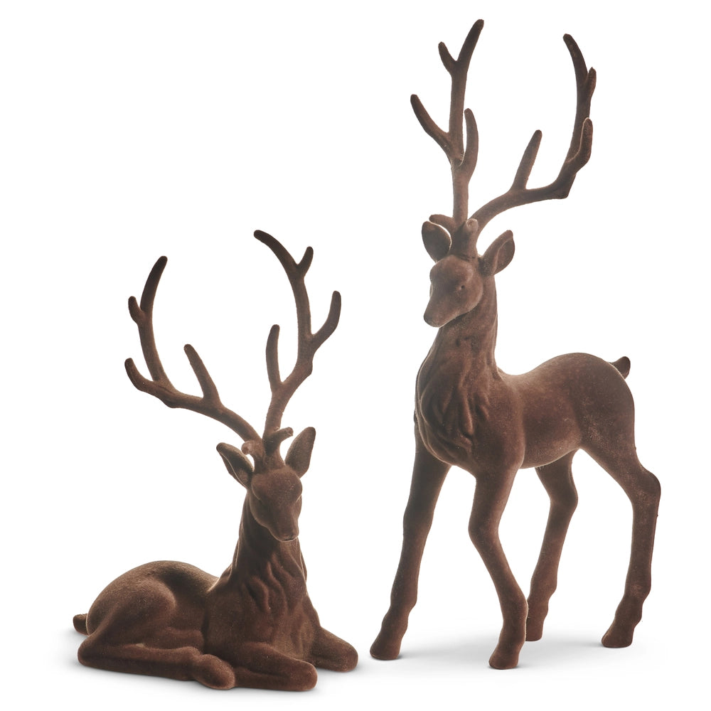 21" Brown Flocked Deer