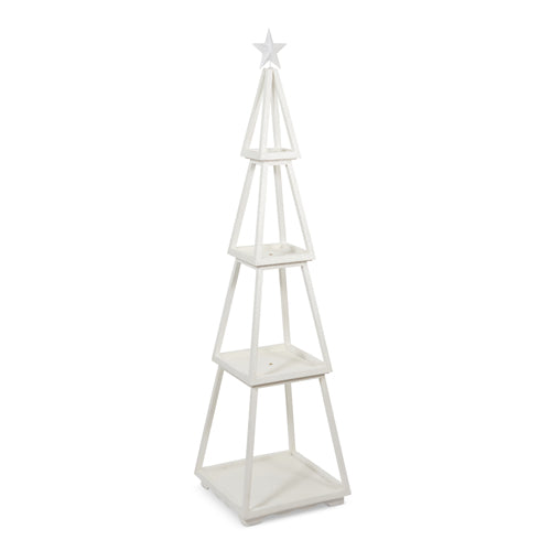 61" WHITE TIERED DISPLAY TREE