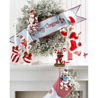 7.5" Red and White Stripe Ball Ornament Candle Holder
