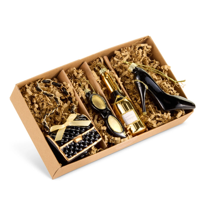 3.5" Box of Glam Girl Ornaments