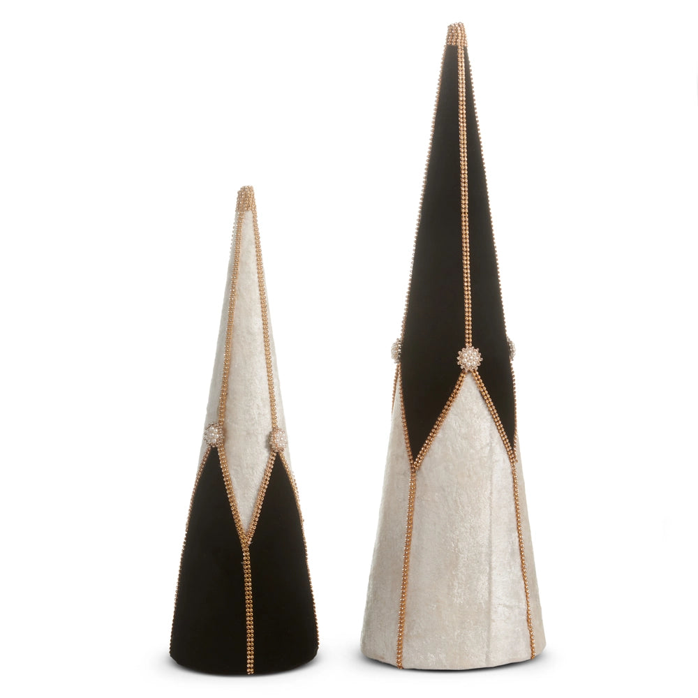 24" Velvet and Jewel Cone Trees