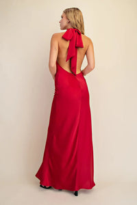 Scarf Effect Open Back Drape Dress