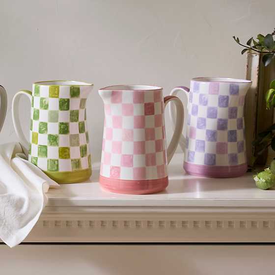 Pink Check Pitcher