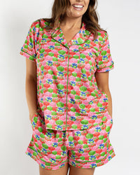 Under the Tree Short Sleeve Button Up Sleep Shirt