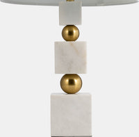 Marble 24" Cubes and Orbs Lamp, WHT/GLD