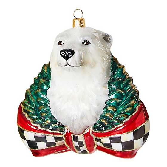 Cozy Christmas Polar Bear Glass Ornament