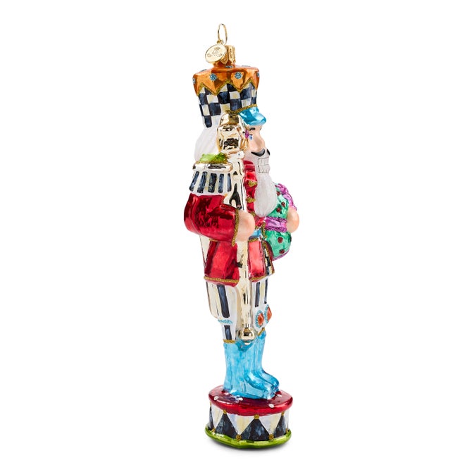 Confetti Christmas Nutcracker Glass Ornament