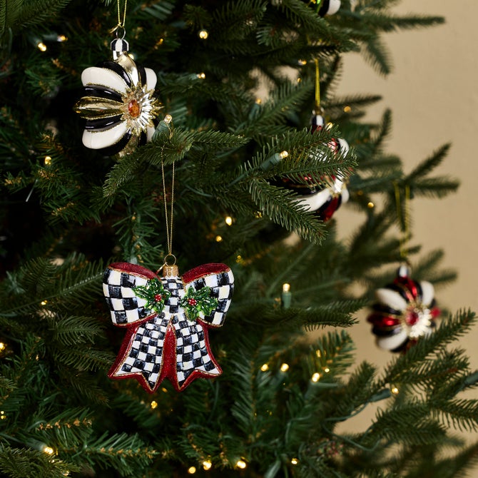 Courtly Check Holly Bow Ornament