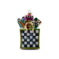 Confetti Shopping Bag Glass Ornament