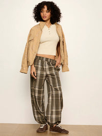 Micro Balloon Pant Linden Plaid