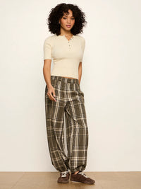 Micro Balloon Pant Linden Plaid