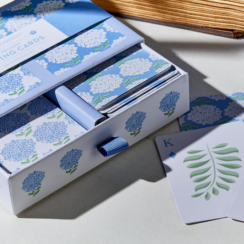 Hydrangea Double Deck Textured Playing Cards in Gift Box